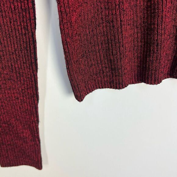 Diane Von Furstenberg Metallic Merino Wool Blend Cardigan Sweater Red P / XS - Picture 6 of 11